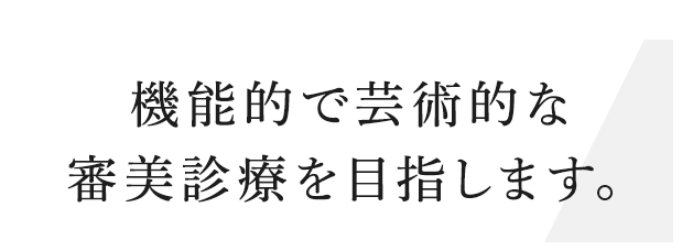 機能的で芸術的な審美診療を目指します。